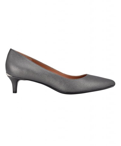 Women's Gabrianna Kitten Heel Pumps Gray $51.17 Shoes