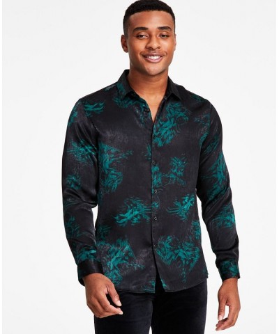 Men's Harold Regular-Fit Abstract-Print Shirt Black $21.25 Shirts