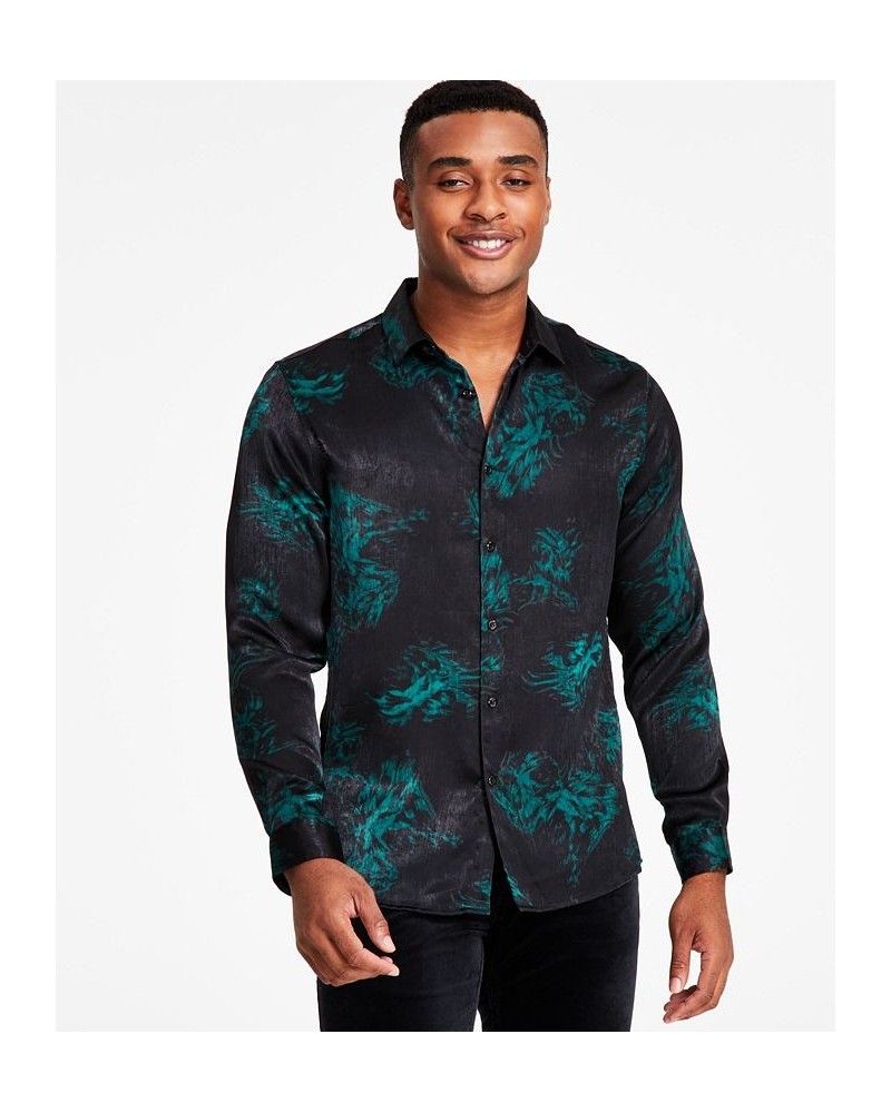 Men's Harold Regular-Fit Abstract-Print Shirt Black $21.25 Shirts