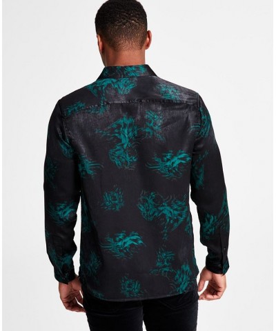 Men's Harold Regular-Fit Abstract-Print Shirt Black $21.25 Shirts