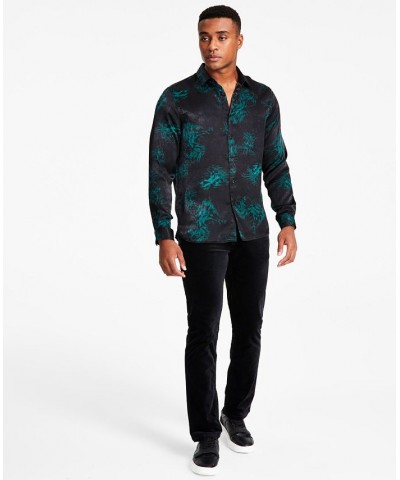 Men's Harold Regular-Fit Abstract-Print Shirt Black $21.25 Shirts