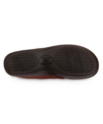 Men's Advanced Memory Foam Microsuede and Houndstooth Jasper Hoodback Comfort Slippers Dark Chocolate $15.18 Slippers