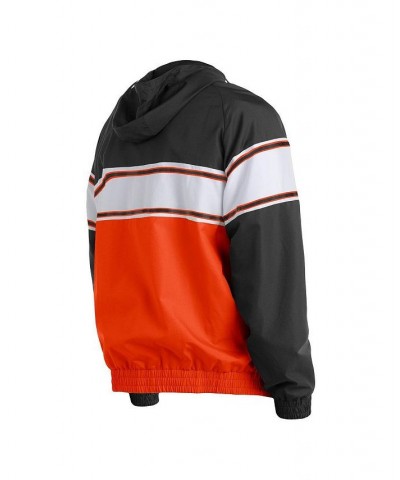 Men's Black San Francisco Giants Ripstop Raglan Quarter-Zip Hoodie $38.40 Sweatshirt