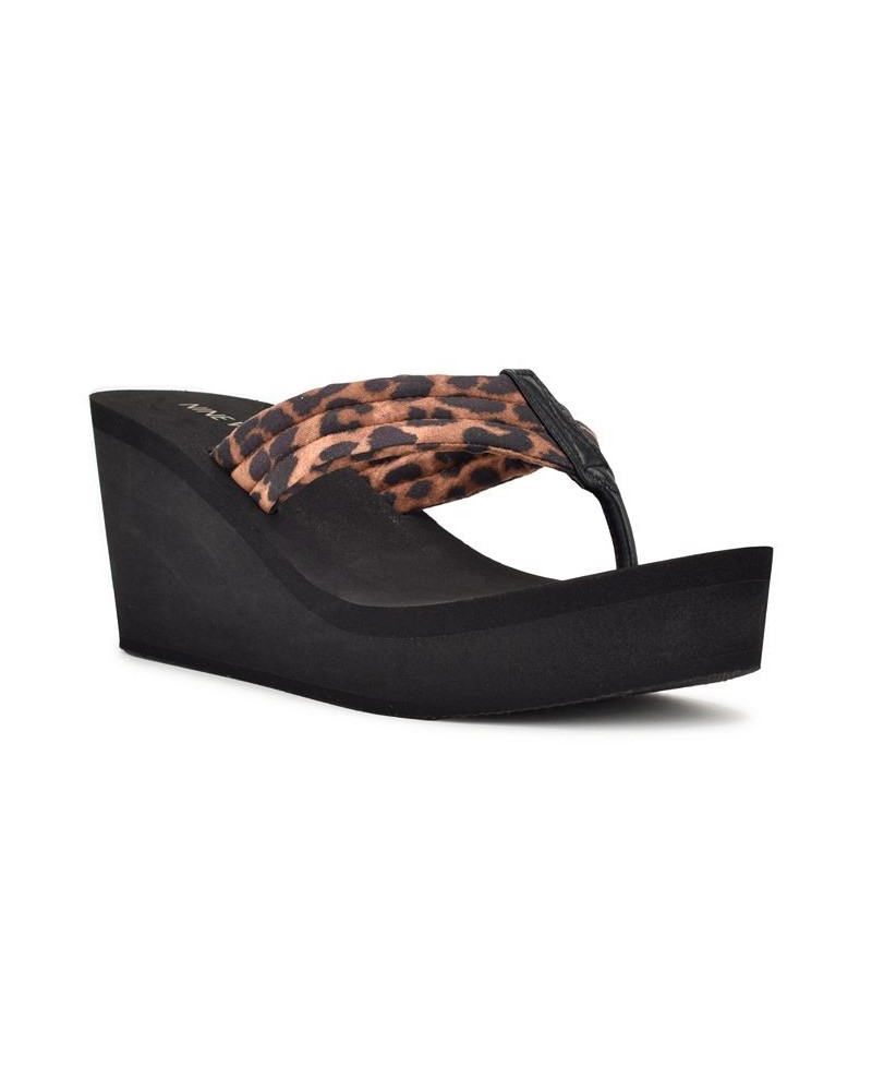 Women's Spins Platform Wedge Thong Sandals PD01 $25.48 Shoes