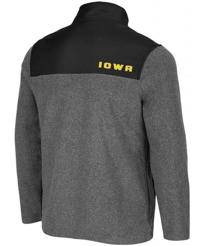 Men's Heather Charcoal, Black Iowa Hawkeyes Huff Snap Pullover $34.50 Sweatshirt