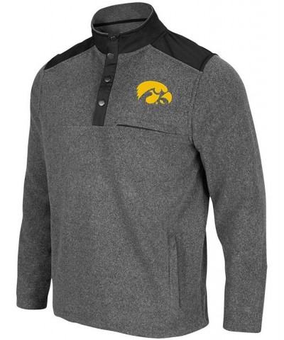 Men's Heather Charcoal, Black Iowa Hawkeyes Huff Snap Pullover $34.50 Sweatshirt