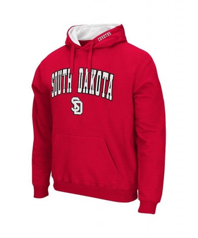 Men's Red South Dakota Coyotes Arch and Logo Pullover Hoodie $23.64 Sweatshirt