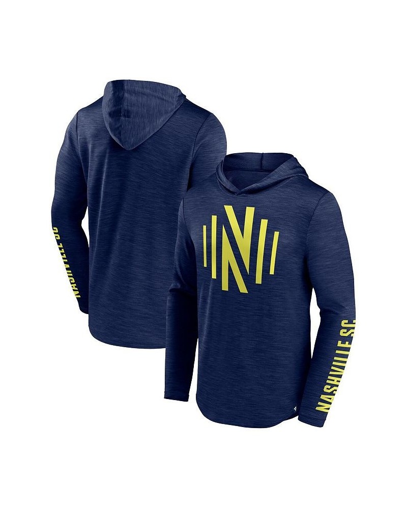 Men's Branded Navy Nashville SC First Period Space-Dye Pullover Hoodie $27.30 Sweatshirt