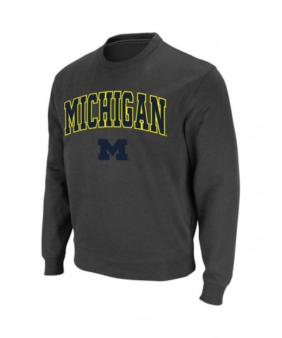 Men's Charcoal Michigan Wolverines Arch Logo Crew Neck Sweatshirt $26.40 Sweatshirt