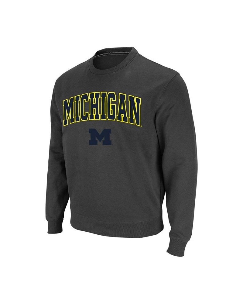 Men's Charcoal Michigan Wolverines Arch Logo Crew Neck Sweatshirt $26.40 Sweatshirt