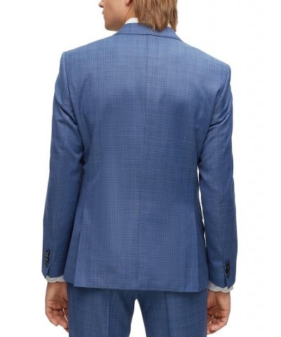 BOSS Men's Slim-Fit Checked Wool Serge Suit, 2 Piece Set Blue $311.55 Suits