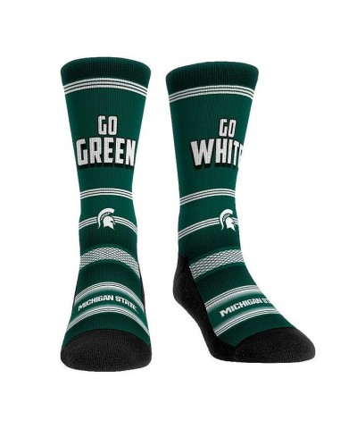 Men's and Women's Socks Michigan State Spartans Team Slogan Crew Socks $14.40 Socks