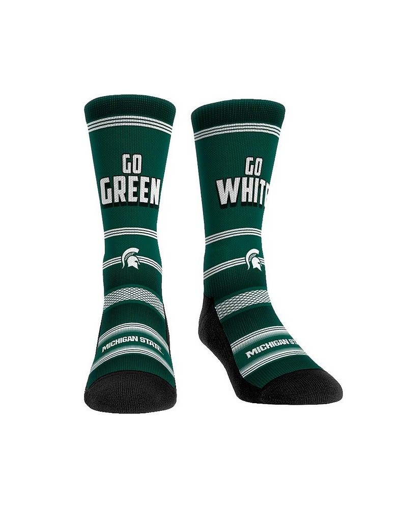 Men's and Women's Socks Michigan State Spartans Team Slogan Crew Socks $14.40 Socks