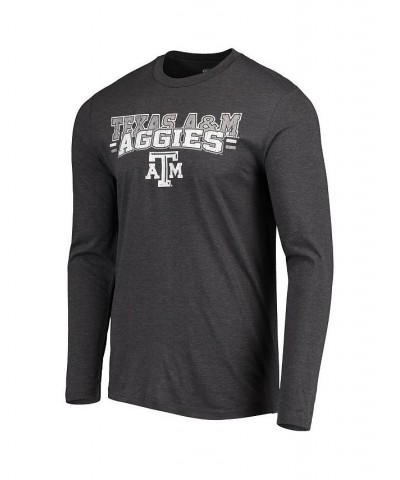 Men's Maroon and Heathered Charcoal Texas A&M Aggies Meter Long Sleeve T-shirt and Pants Sleep Set $43.99 Pajama