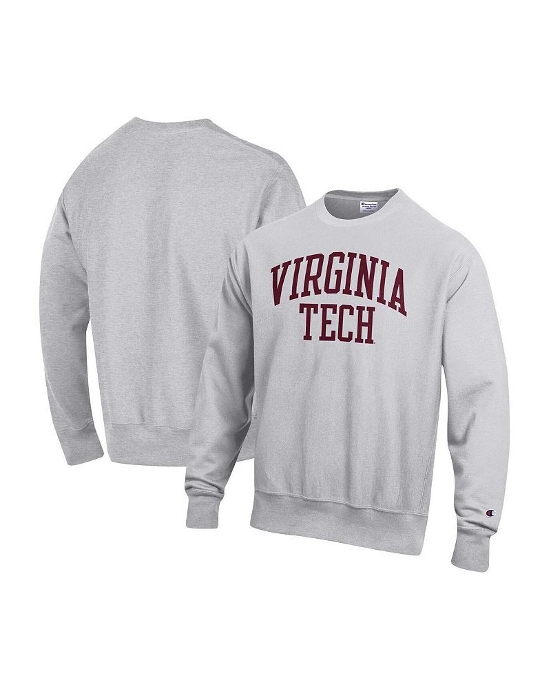 Men's Heathered Gray Virginia Tech Hokies Arch Reverse Weave Pullover Sweatshirt $40.80 Sweatshirt