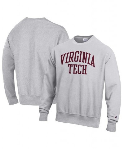 Men's Heathered Gray Virginia Tech Hokies Arch Reverse Weave Pullover Sweatshirt $40.80 Sweatshirt