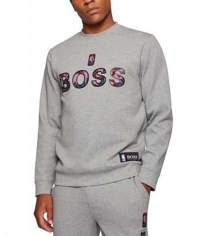 BOSS Men's NBA Relaxed-Fit Sweatshirt Gray $82.32 Sweatshirt