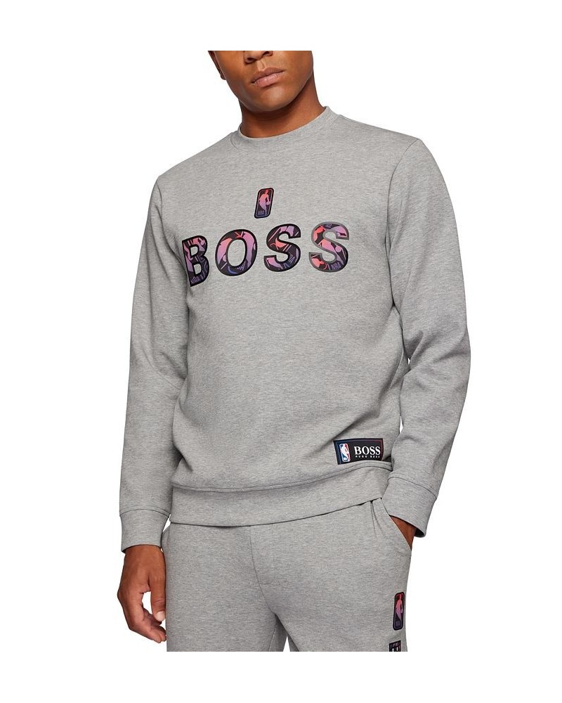 BOSS Men's NBA Relaxed-Fit Sweatshirt Gray $82.32 Sweatshirt