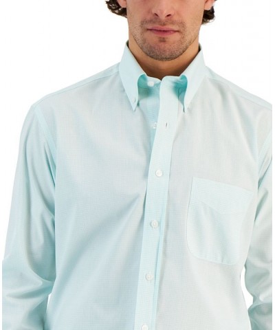 Men's Regular Fit Cotton Mini Gingham Dress Shirt PD03 $23.60 Dress Shirts