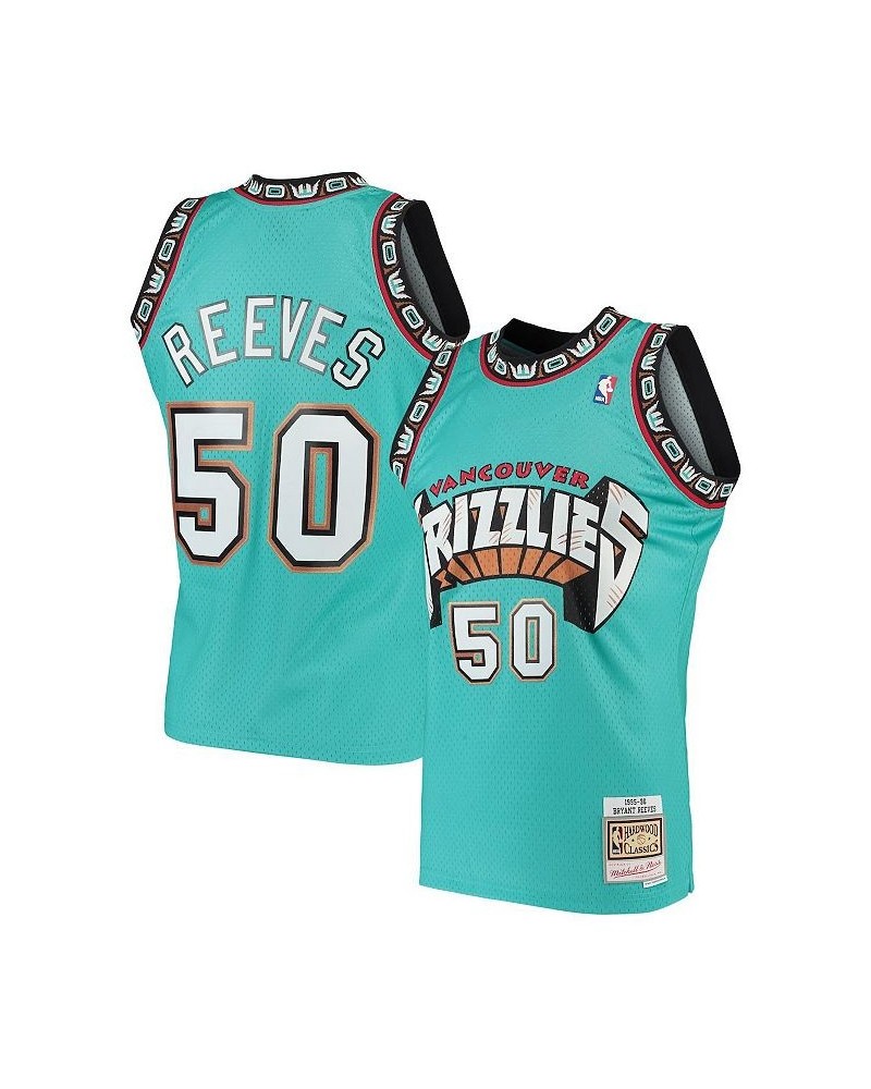 Men's Bryant Reeves Turquoise Vancouver Grizzlies Hardwood Classics 1995-96 Swingman Jersey $65.25 Jersey