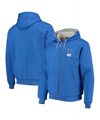 Men's Royal Indianapolis Colts Craftsman Thermal-Lined Full-Zip Hoodie $36.75 Sweatshirt