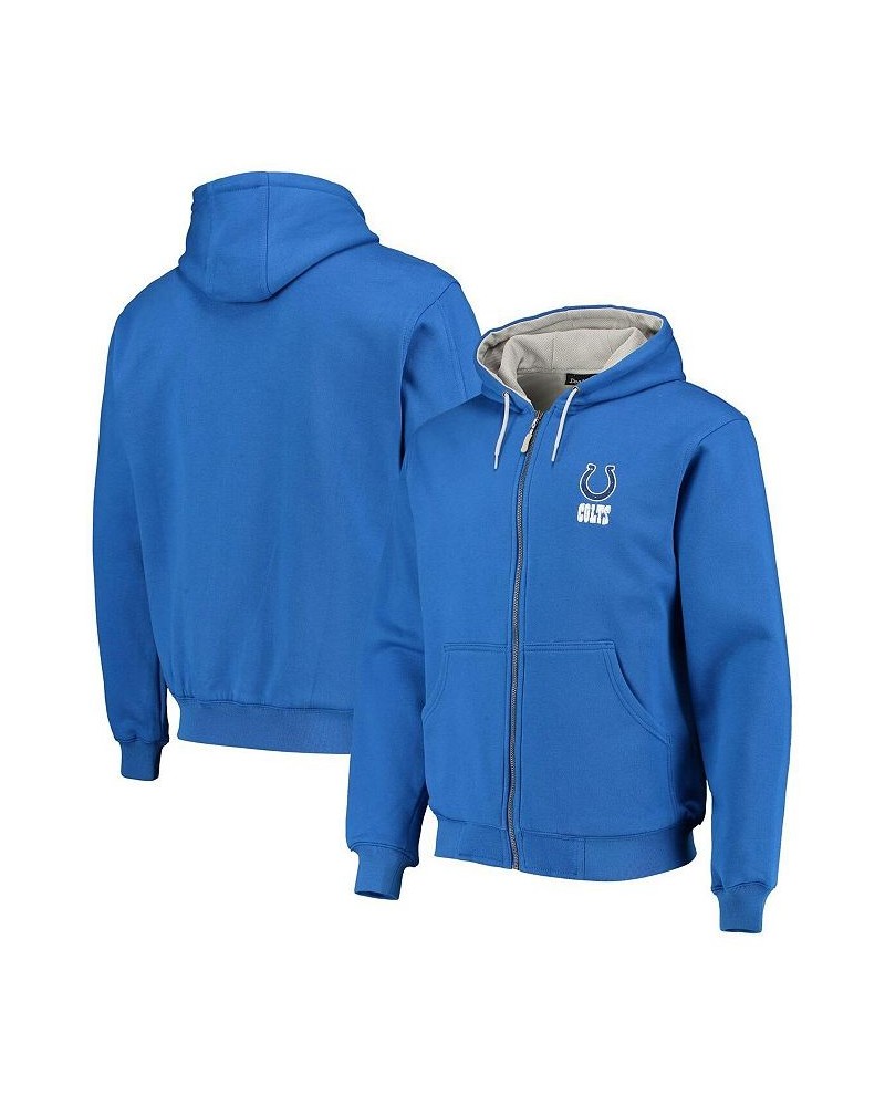 Men's Royal Indianapolis Colts Craftsman Thermal-Lined Full-Zip Hoodie $36.75 Sweatshirt