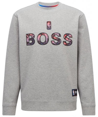 BOSS Men's NBA Relaxed-Fit Sweatshirt Gray $82.32 Sweatshirt