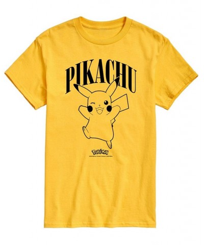 Men's Pokemon Pikachu Graphic T-shirt Yellow $16.80 T-Shirts