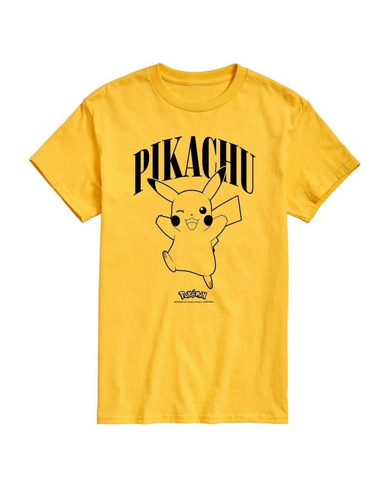 Men's Pokemon Pikachu Graphic T-shirt Yellow $16.80 T-Shirts