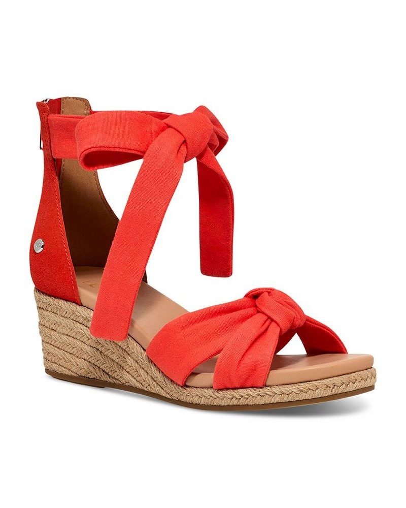 Women's Yarrow Espadrille Wedge Sandals Red $53.90 Shoes