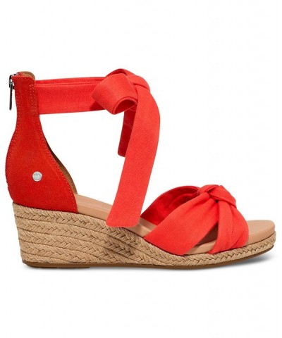 Women's Yarrow Espadrille Wedge Sandals Red $53.90 Shoes