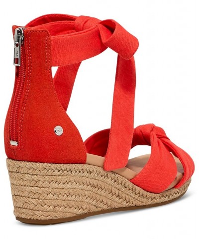 Women's Yarrow Espadrille Wedge Sandals Red $53.90 Shoes