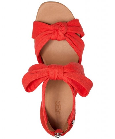 Women's Yarrow Espadrille Wedge Sandals Red $53.90 Shoes