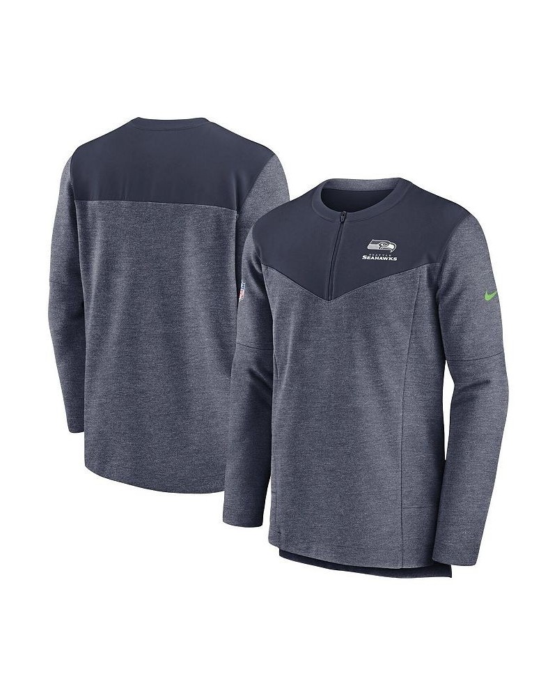 Men's College Navy Seattle Seahawks Sideline Lockup Performance Quarter-zip Jacket $40.85 Jackets