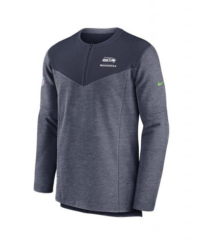 Men's College Navy Seattle Seahawks Sideline Lockup Performance Quarter-zip Jacket $40.85 Jackets