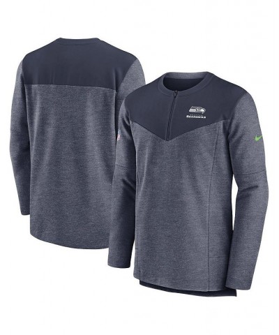 Men's College Navy Seattle Seahawks Sideline Lockup Performance Quarter-zip Jacket $40.85 Jackets