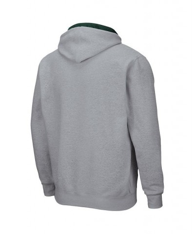 Men's Heathered Gray Michigan State Spartans Arch and Logo 3.0 Full-Zip Hoodie $35.99 Sweatshirt