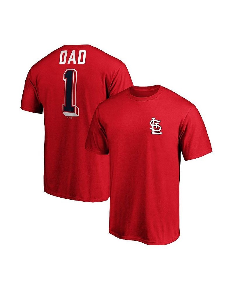 Men's Branded Red St. Louis Cardinals Number One Dad Team T-shirt $22.67 T-Shirts