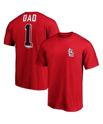 Men's Branded Red St. Louis Cardinals Number One Dad Team T-shirt $22.67 T-Shirts