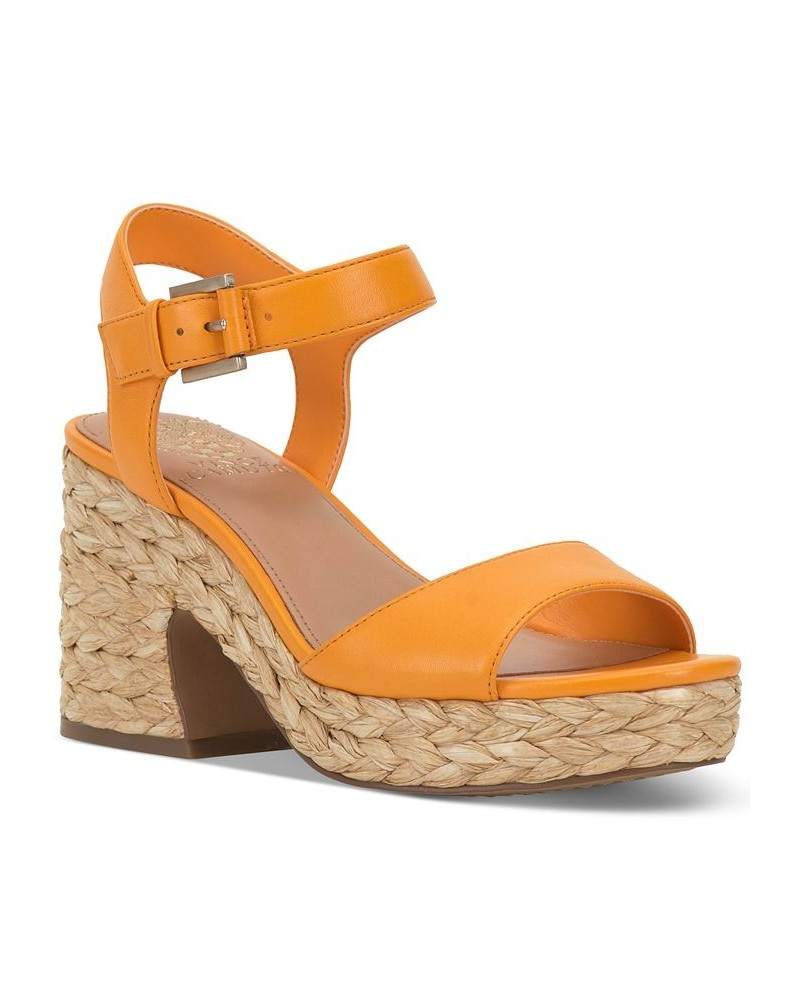 Ranneli Strappy Espadrille Platform Sandals Orange $47.73 Shoes