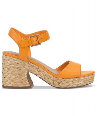 Ranneli Strappy Espadrille Platform Sandals Orange $47.73 Shoes