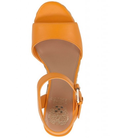 Ranneli Strappy Espadrille Platform Sandals Orange $47.73 Shoes