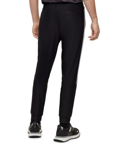 BOSS Men's Active-Stretch Fabric Side Stripes Tracksuit Bottoms Black $58.28 Pants