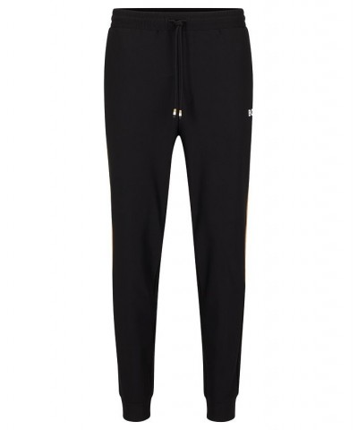 BOSS Men's Active-Stretch Fabric Side Stripes Tracksuit Bottoms Black $58.28 Pants