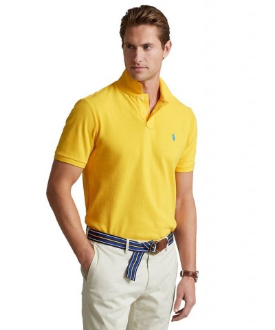 Men's Custom Slim Fit Mesh Polo Yellow Fin $56.40 Polo Shirts