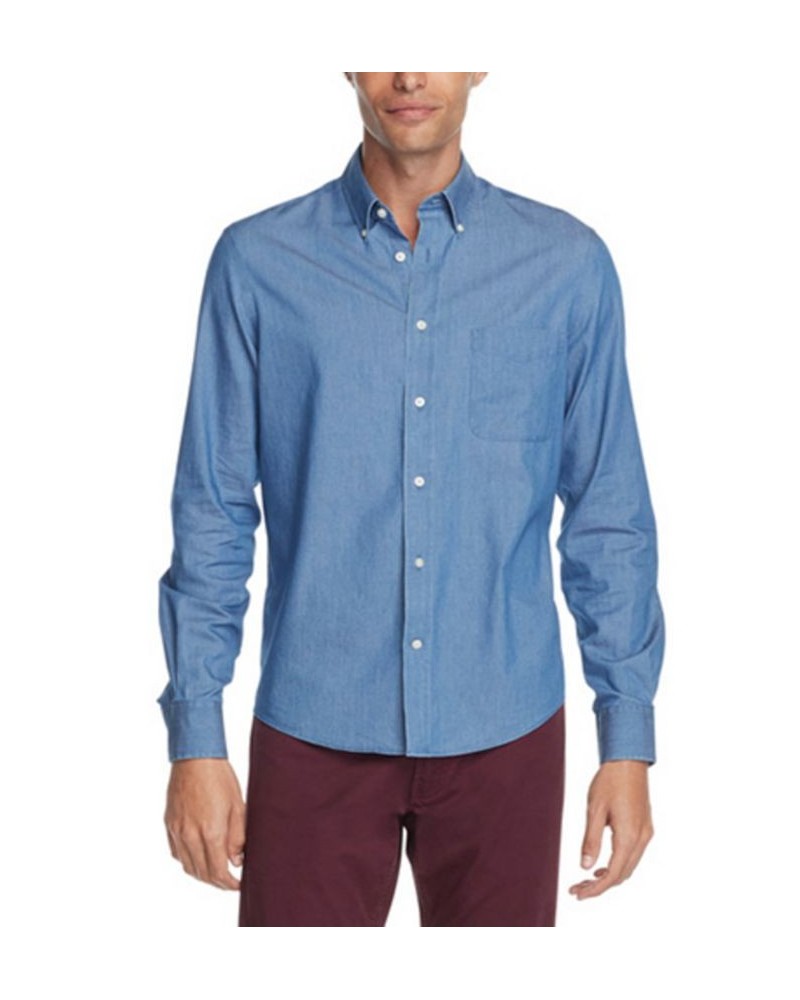 Lauren Men's Untucked Casual Regular Fit Stretch Dress Shirt Blue $19.03 Dress Shirts