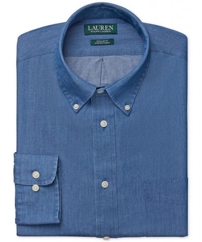 Lauren Men's Untucked Casual Regular Fit Stretch Dress Shirt Blue $19.03 Dress Shirts