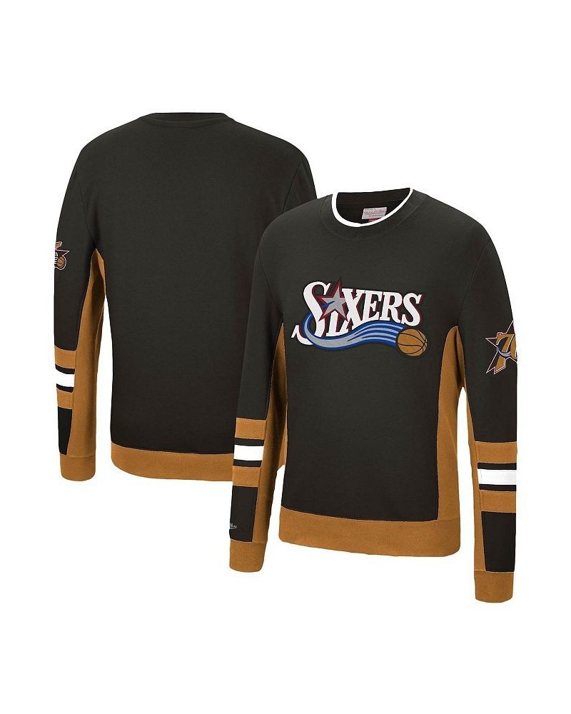 Men's Black Philadelphia 76ers Hardwood Classics Hometown Champs Pullover Sweater $41.00 Sweaters