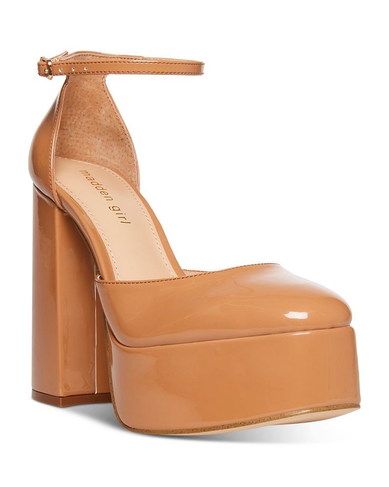 Dion Two-Piece Platform Pumps Tan/Beige $41.83 Shoes