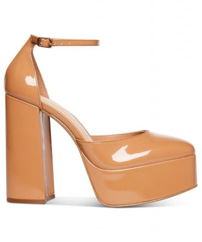 Dion Two-Piece Platform Pumps Tan/Beige $41.83 Shoes